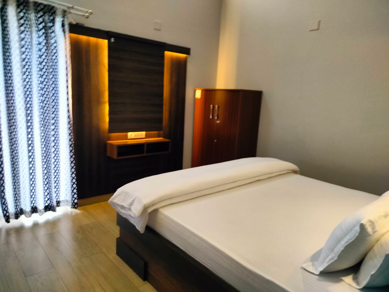 Cozy bedroom with modern amenities